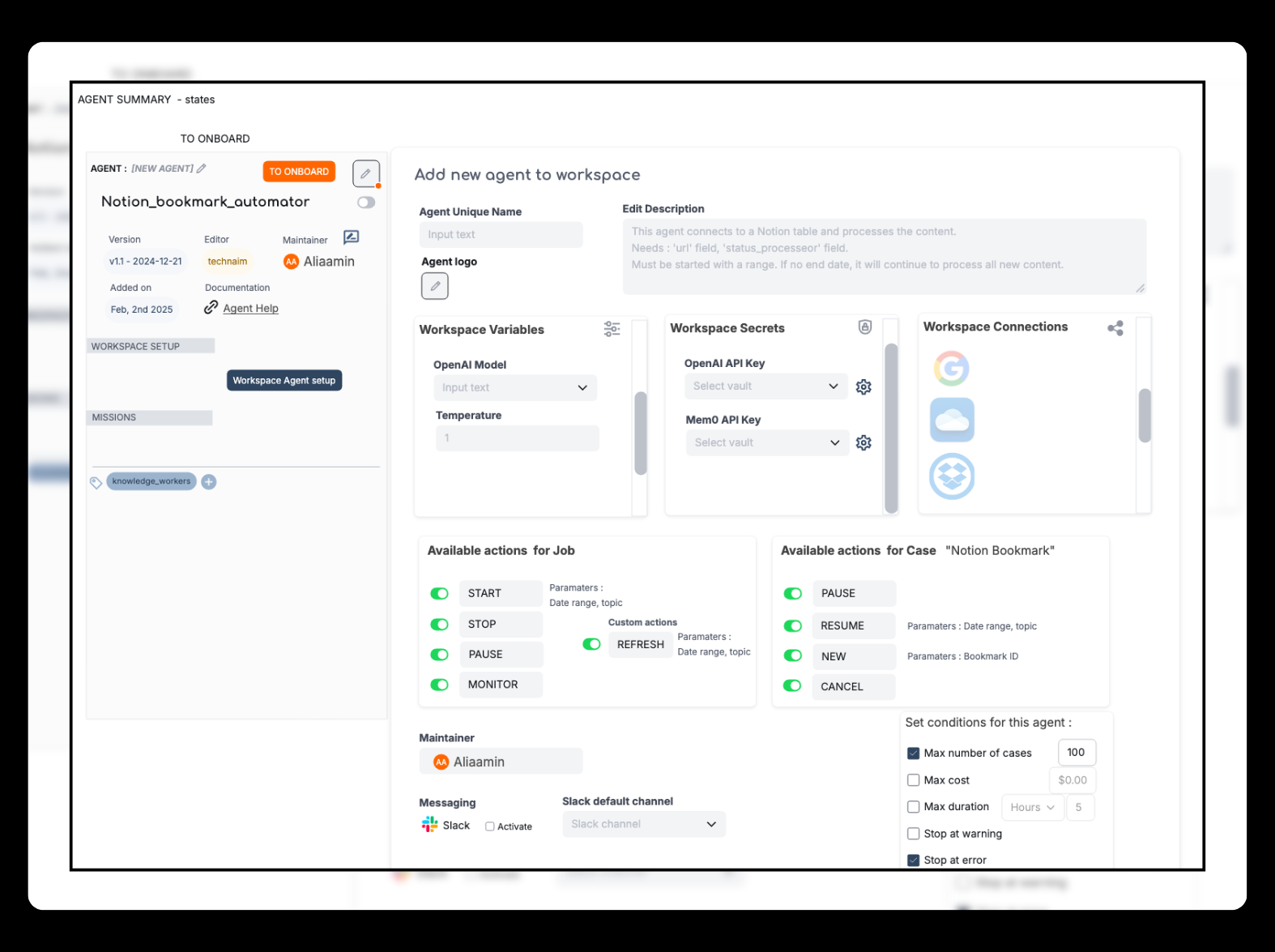 Enterprise Agent Management Interface
